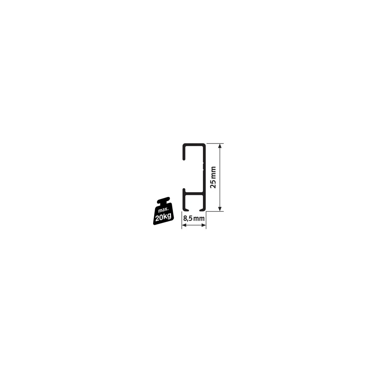 Arti Teq - Pack Eco 10 mètres de cimaise Click Rail Couleur Blanc laqué (RAL9010) - Solution Suspension Cadres et Tableaux - Blanc