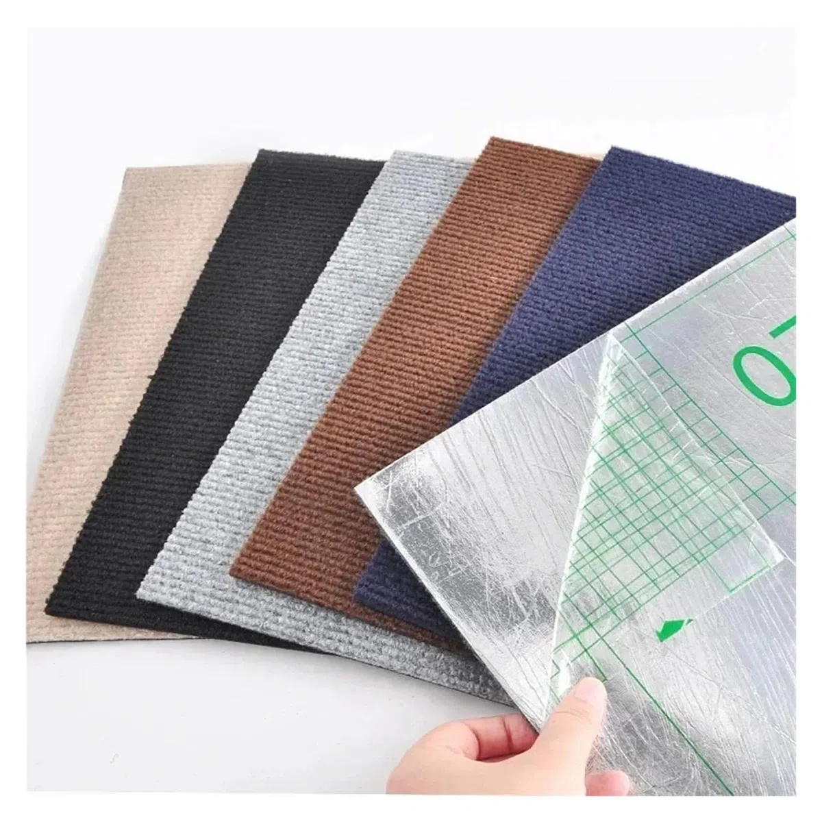 Dalles de Moquette Autocollantes, Dalles de Moquette à décoller et Coller, 30x30cm, 20/40 pièces, Multicolores(Khaki-30x30cm,40PCS)
