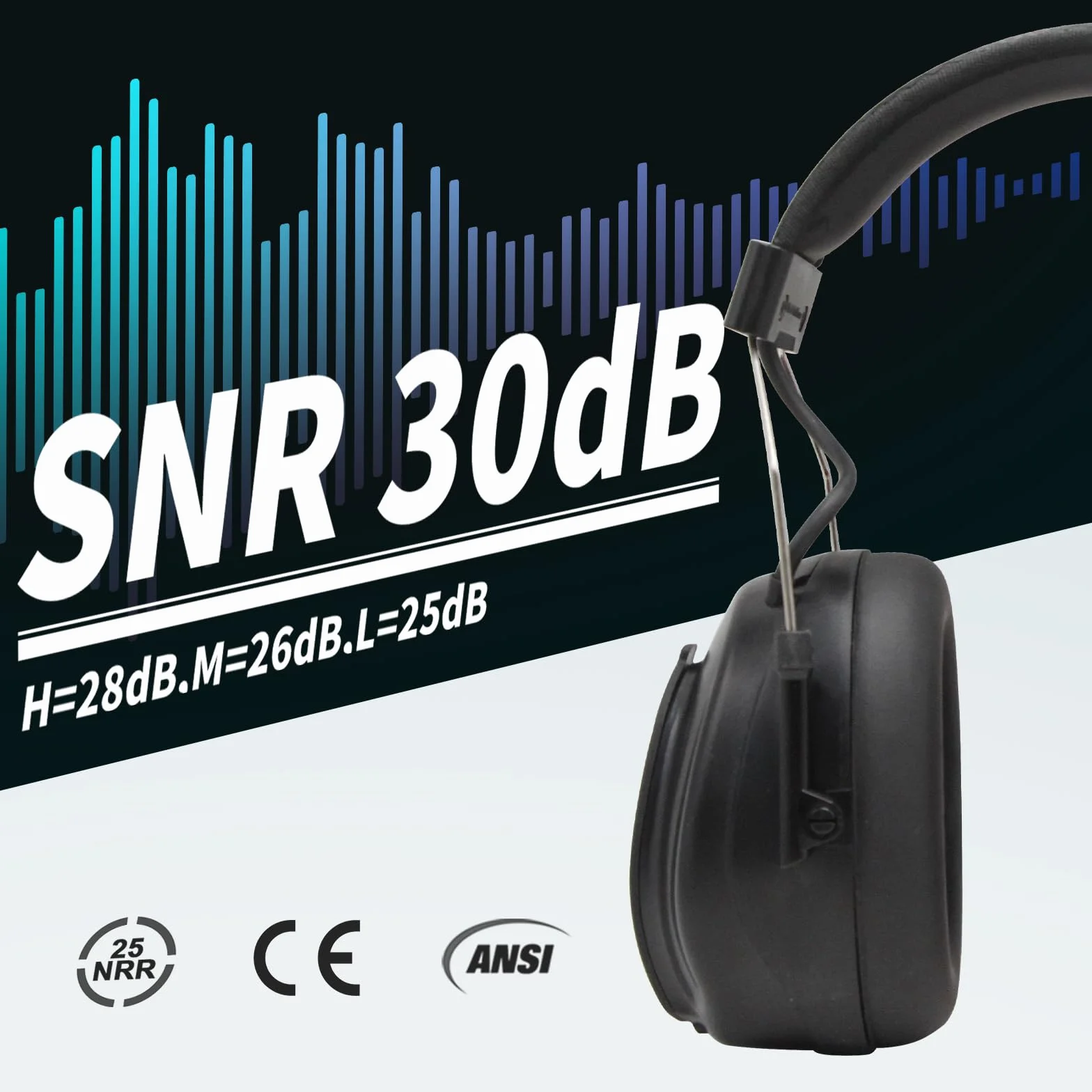 Casque anti Bruit Radio DAB + / FM et Bluetooth 5.4, casques sans fil à annulation de bruit pour atelier, jardin/tonte, SNR 30dB