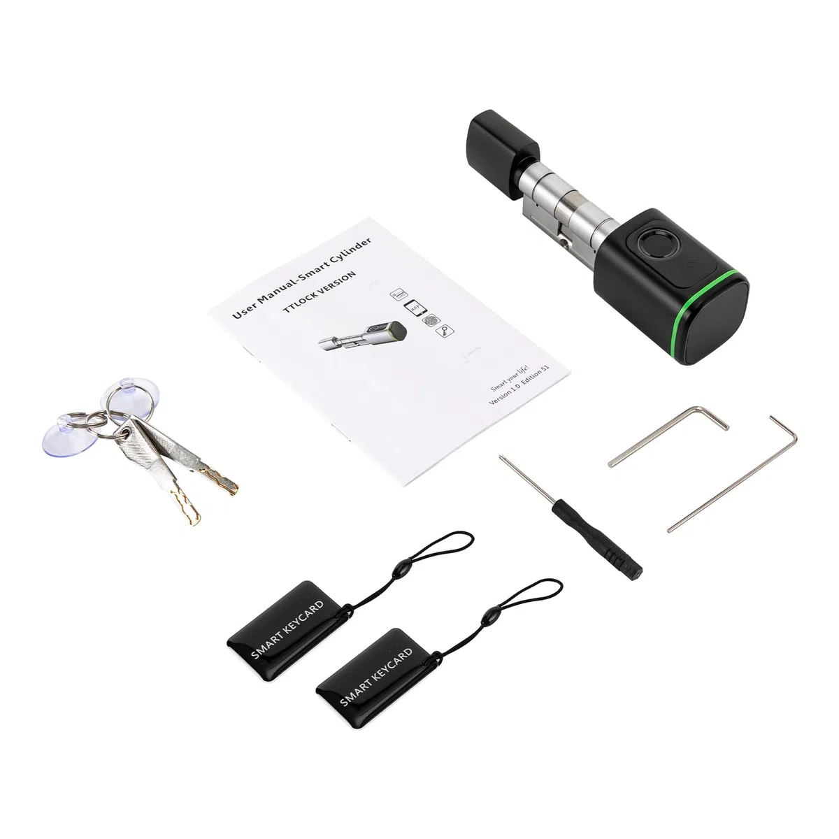 Cylindre de serrure à empreintes digitales, 60 mm, avec déverrouillage à 4 voies et contrôle par application Bluetooth, protection IP53, pour appartement, hôtel, maison