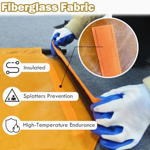 Générique Bâche de soudage en Rouleau, ignifugée, imperméable, résistante au feu et à l'usure, avec revêtement en Silicone. Rideaux de soudage - Écrans de sécurité Mobile