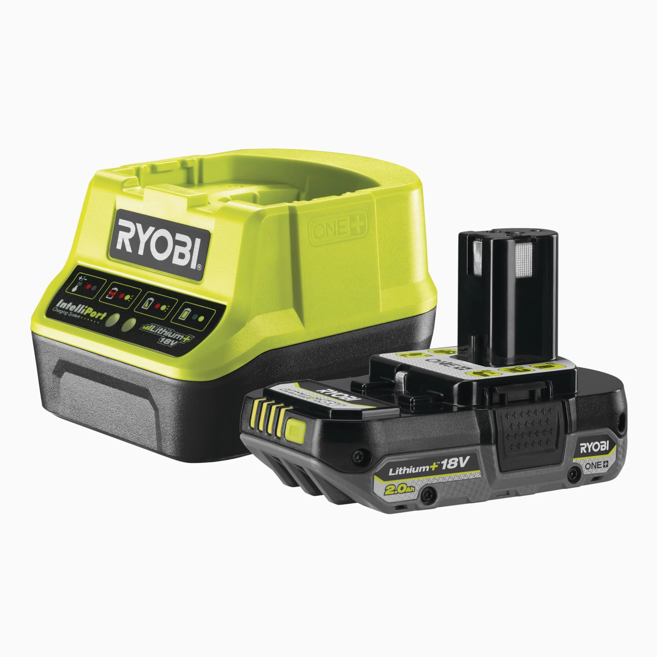 RYOBI - Perceuse-visseuse à percussion 18V - 2 vitesses - 50 Nm - 500-1 800 tr/min - réglage de couple 24 positions - mandrin 13 mm livrée avec 1 batterie 2Ah et son chargeur - R18PD32-1C20G