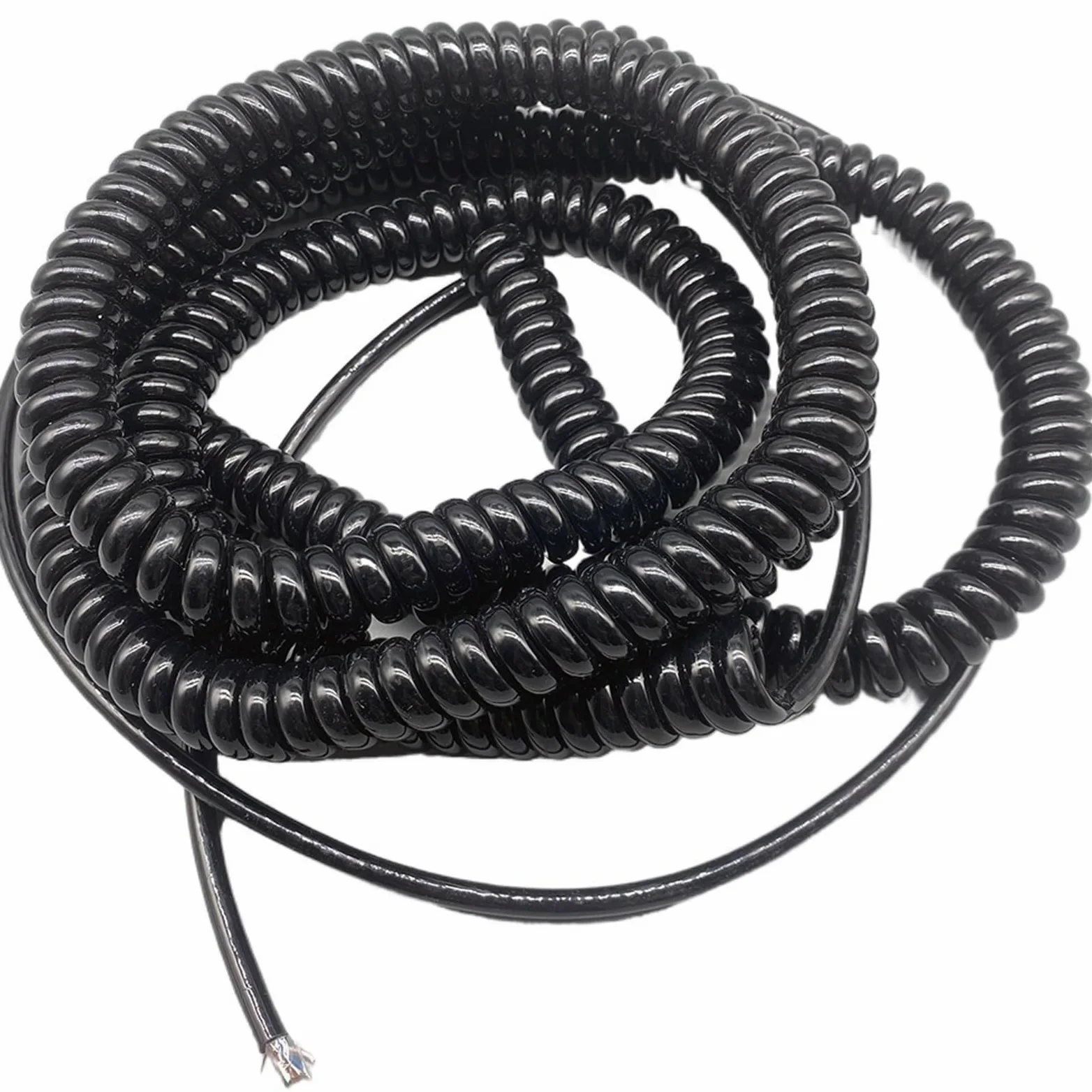 cordon spiralé, Câble réseau en spirale à 8 cœurs, 22awg, blindage, fil ressort, câble de Signal Composite, fond(Stretch 10 Meters)
