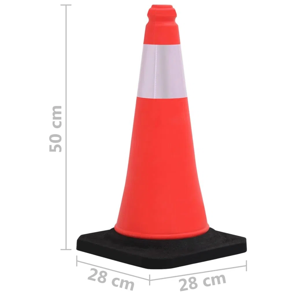 Cônes de Signalisation Lot de 10, Cône de Sécurité Cône d'avertissement réfléchissants à Base Lourde 10 pcs 50cm