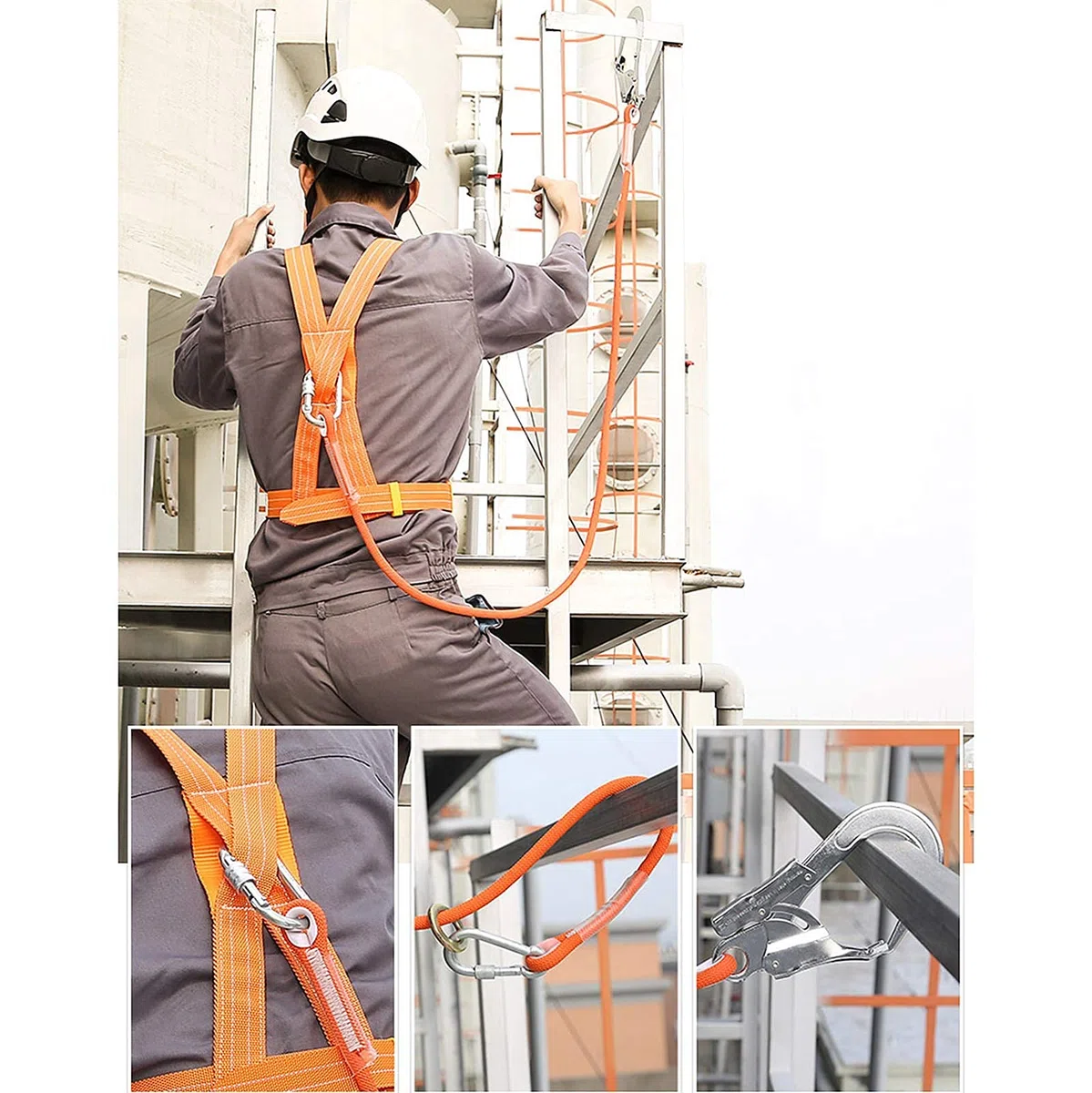 SwaYve Harnais de Sécurité Antichute, Ceinture de Sécurité Pour Le Travail Aérien, Harnais de Sécurité Pour Protection Contre Les Chutes de La Moitié Du Corps/Small Hook/3M