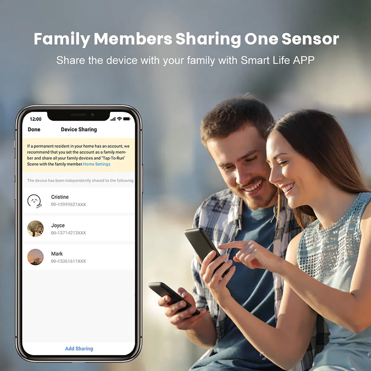 Lot de 2 capteurs de porte WiFi : capteur de contact de fenêtre intelligent, alertes d'application gratuites, programmable avec les appareils Tuya/Smart Life pour la sécurité à domicile et